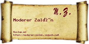 Moderer Zalán névjegykártya